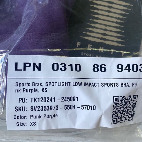 Savage Fenty Spotlight Low-Impact Sports Bra  NWT in packaging XS Punk PURPLE - Picture 5 of 6